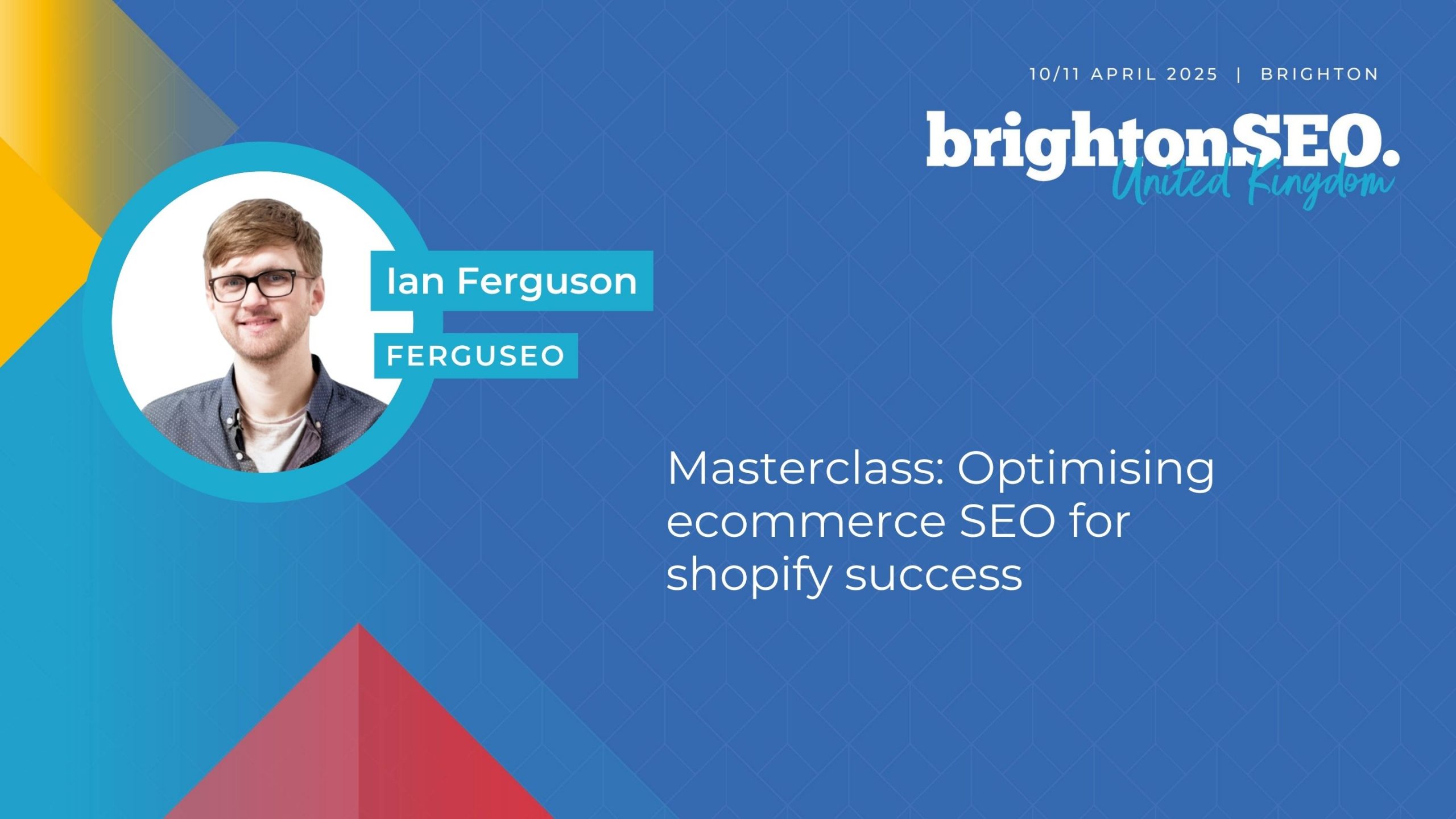 Ian Ferguson presenting the ecommerce SEO masterclass at BrightonSEO